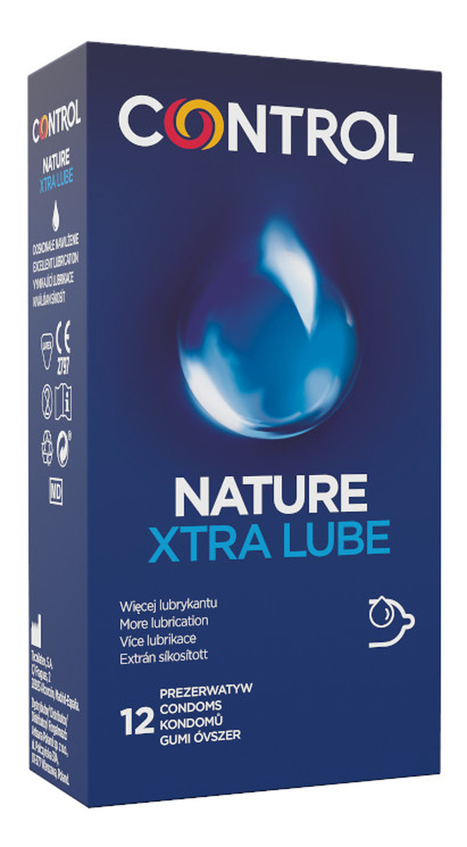 Nature xtra lube dodatkowo nawilżane ergonomiczne prezerwatywy z naturalnego lateksu 12szt.