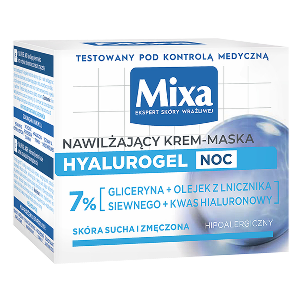 Mixa Ekspert Skóry Wrażliwej Hyalurogel Nocna Odbudowa nawilżający krem-maska na noc 50ml