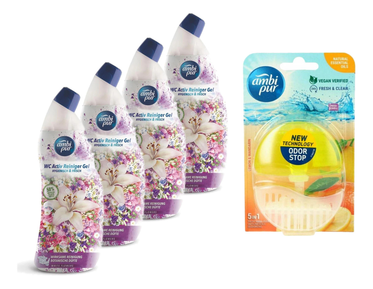 Żel do WC White flowers 4x750ml Zawieszka do WC Lavender