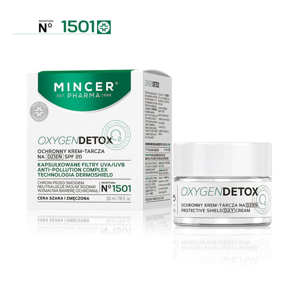 Mincer Pharma Oxygen Detox Ochronny krem-tarcza na dzień SPF20 No 1501 50ml