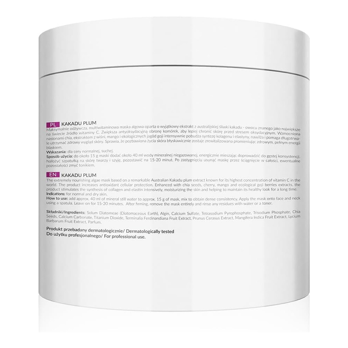 Apis Kakadu Plum śliwkowa maska algowa z nasionami chia 200g