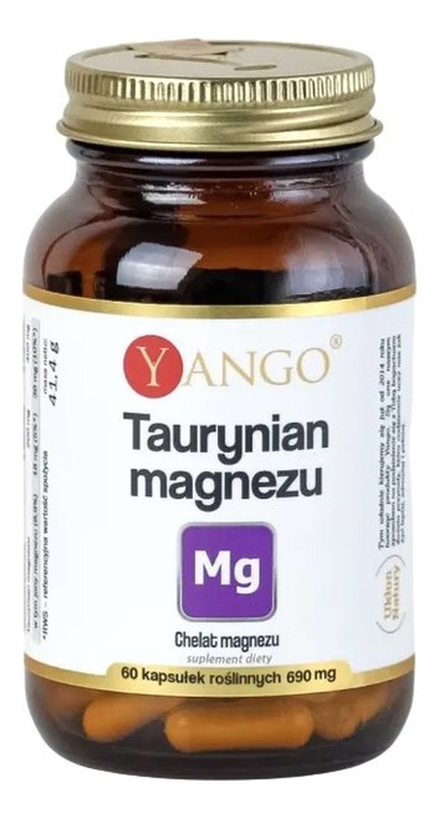Taurynian magnezu suplement diety roślinnych 60 Kapsułek