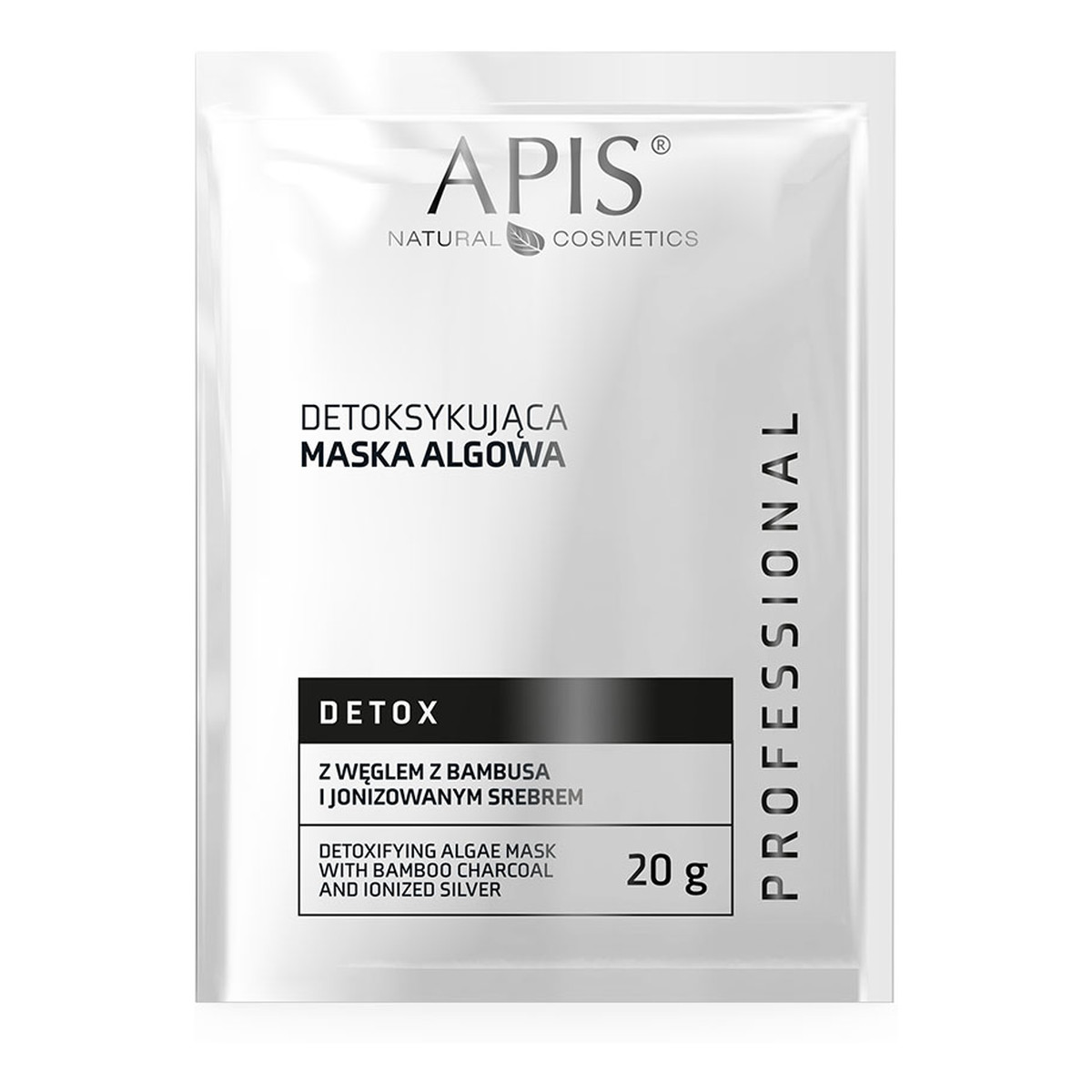 Apis Detox Algae Mask detoksykująca maska algowa z węglem z bambusa i jonizowanym srebrem 20g