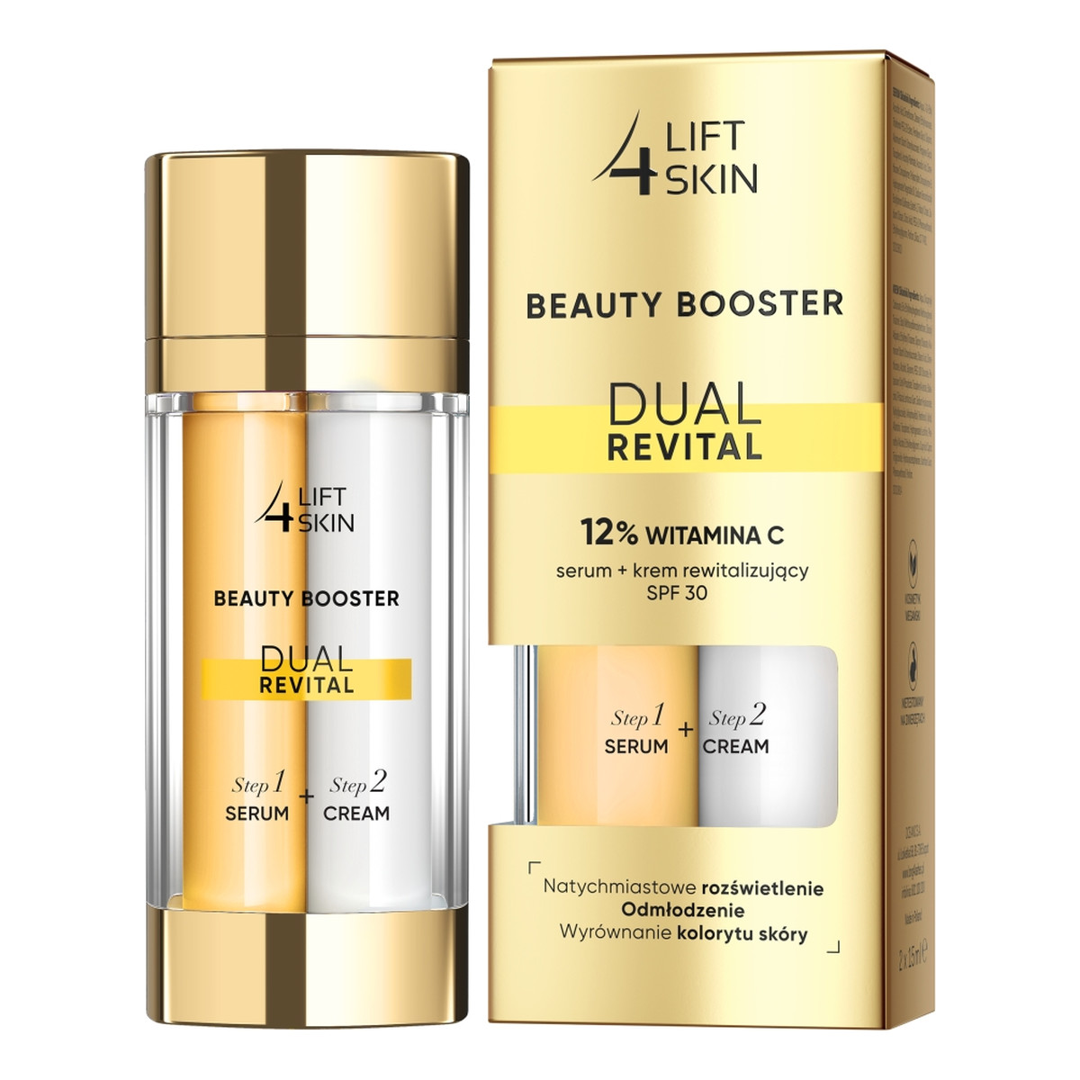 Lift 4 Skin Beauty Booster Dual Revital 12% Witamina C serum + krem rewitalizujący SPF30+ 2x15ml