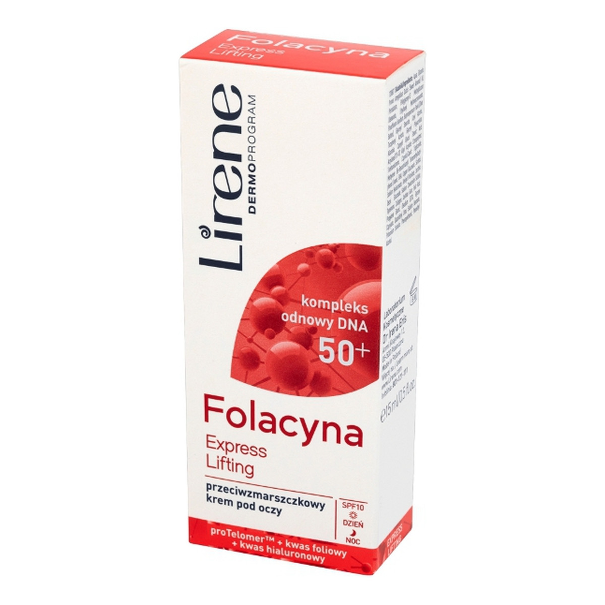 Lirene 50+ Folacyna Express Lifting Przeciwzmarszczkowy krem pod oczy 15ml