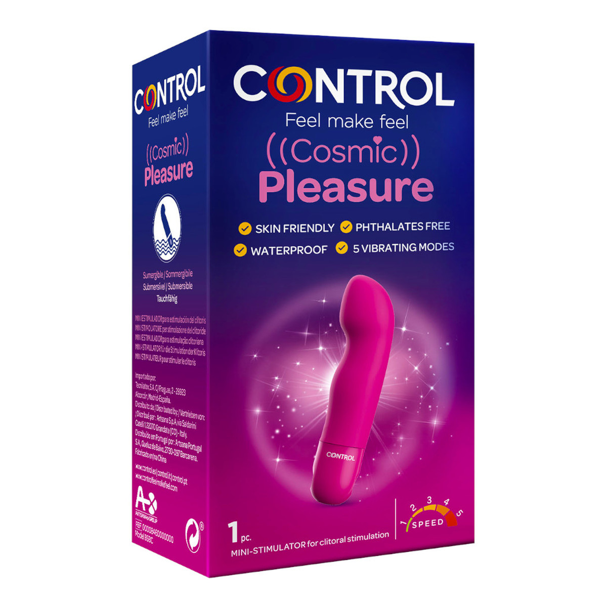 Control Cosmic pleasure mini stymulator o lekko zakrzywionym kształcie