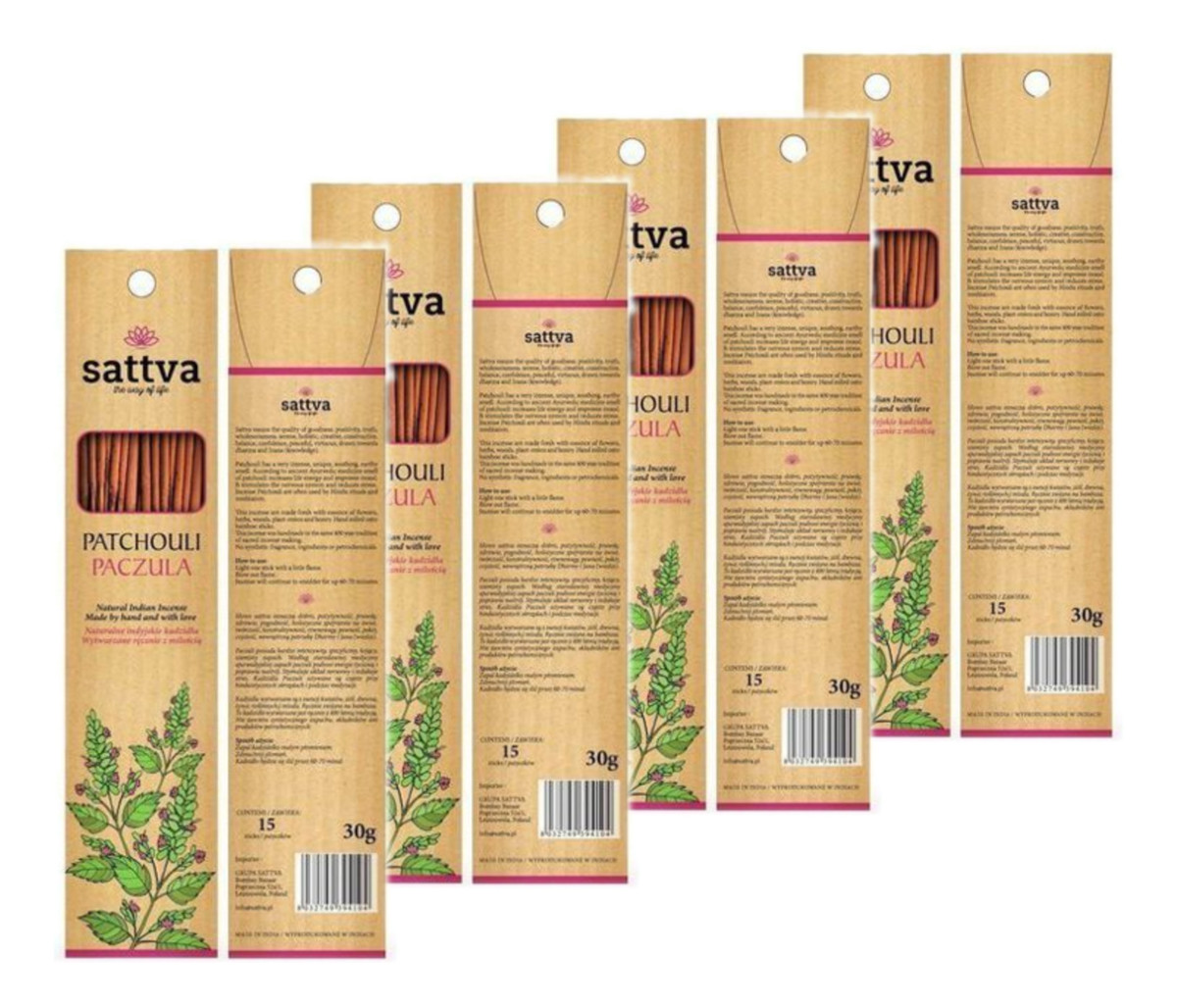 Naturalne Indyjskie Kadzidła Wytwarzane Ręcznie Z Miłością Paczula 15szt x4