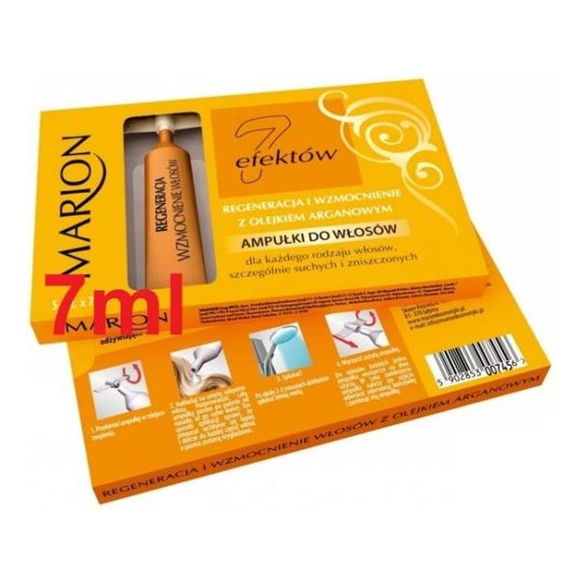 Marion 7 Efektów Ampułki Do Włosów z Olejkiem Arganowym 5szt. 35ml