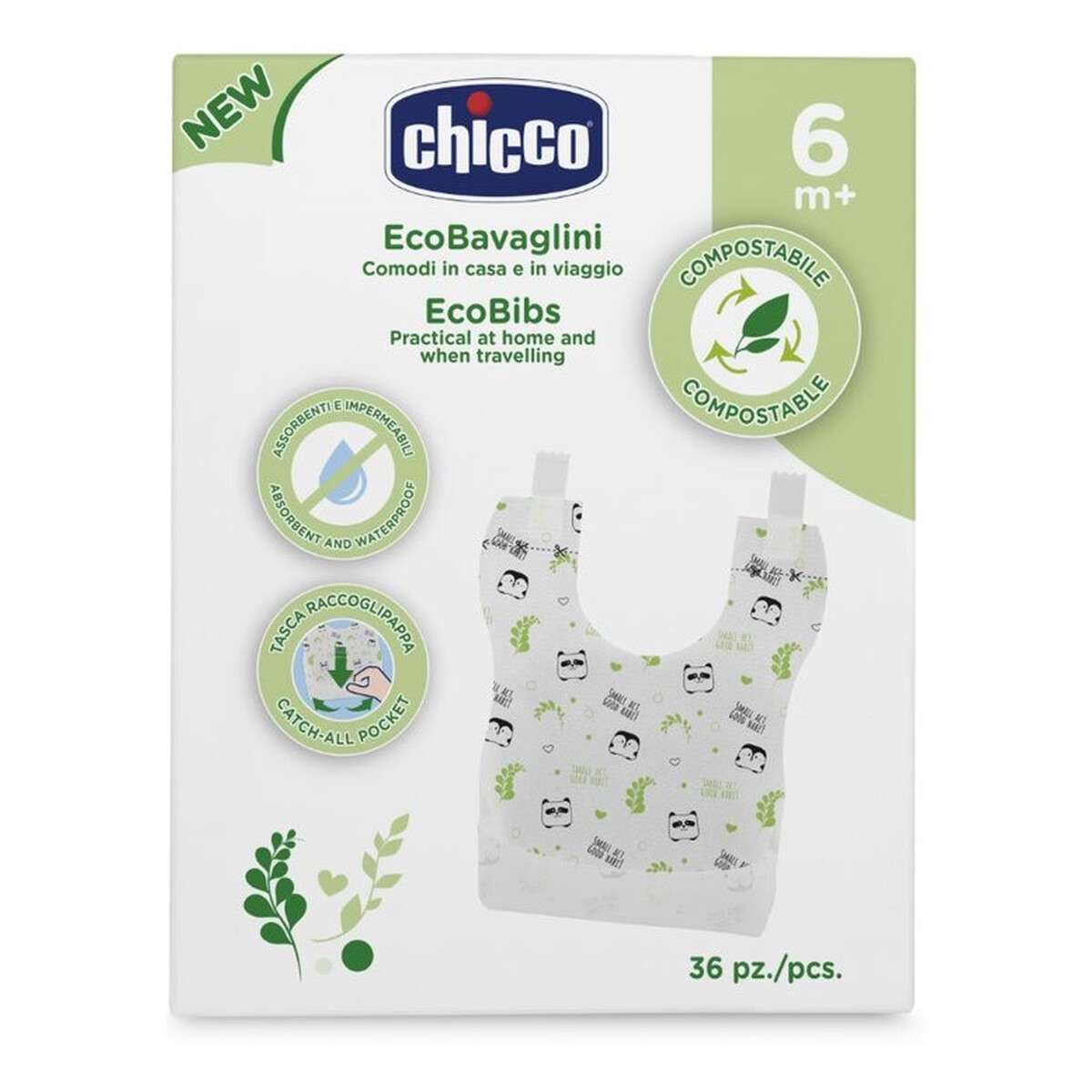 Chicco Śliniaczki jednorazowe kompostowalne 36szt