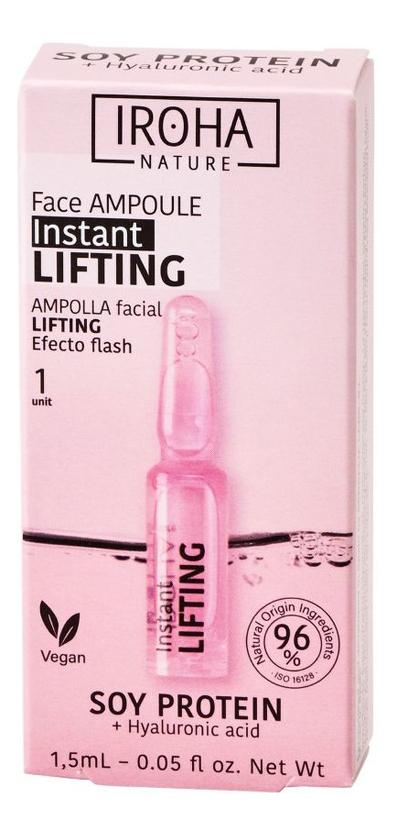 Instant Flash Lifting Face Ampoule liftingująco-ujędrniająca ampułka do twarzy z białkiem sojowym i kwasem hialuronowym