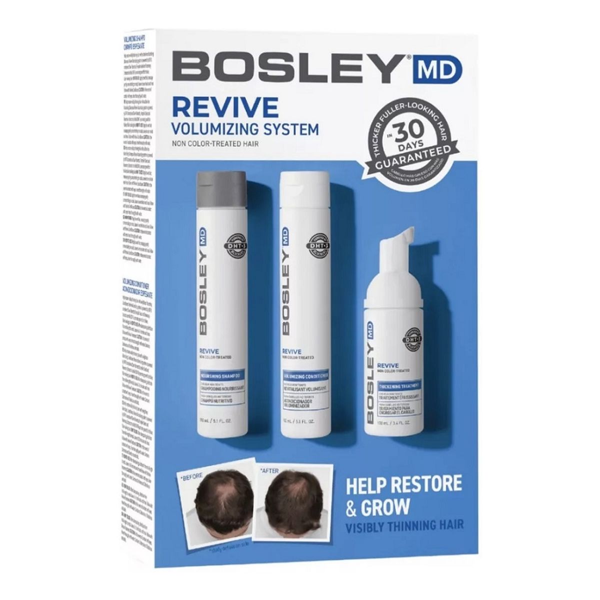 BosleyMD Revive Non Color-Treated Zestaw szampon do włosów 150ml + odżywka do włosów 150ml + pianka bez spłukiwania 100ml