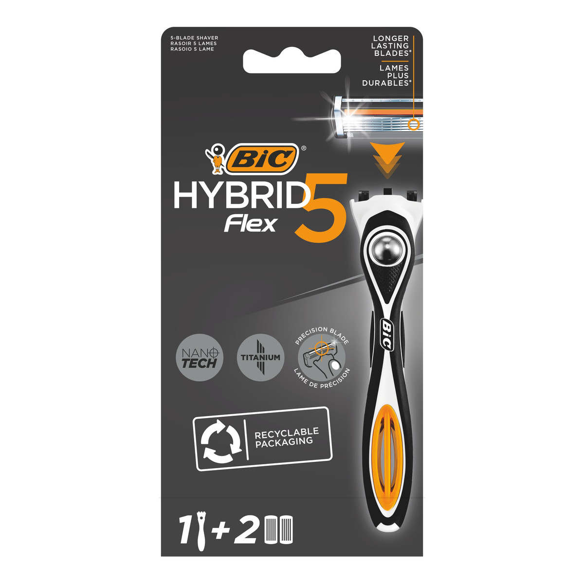 Bic System Maszynka do golenia Hybrid Flex 5 Blister 1 szt + wymienne wkłady