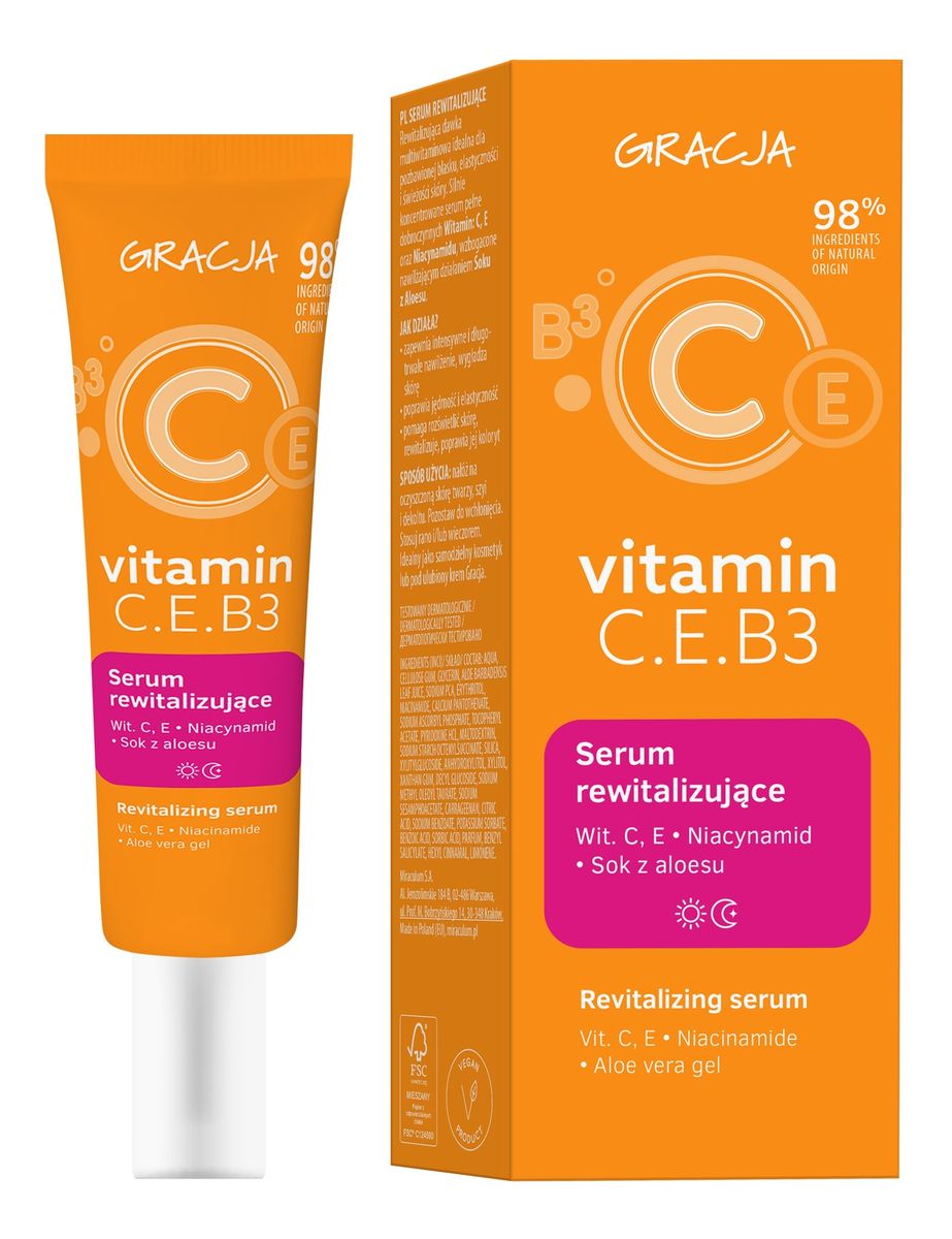 Gracja vitamin c.e.b3 serum rewitalizujące do twarzy 30 ml