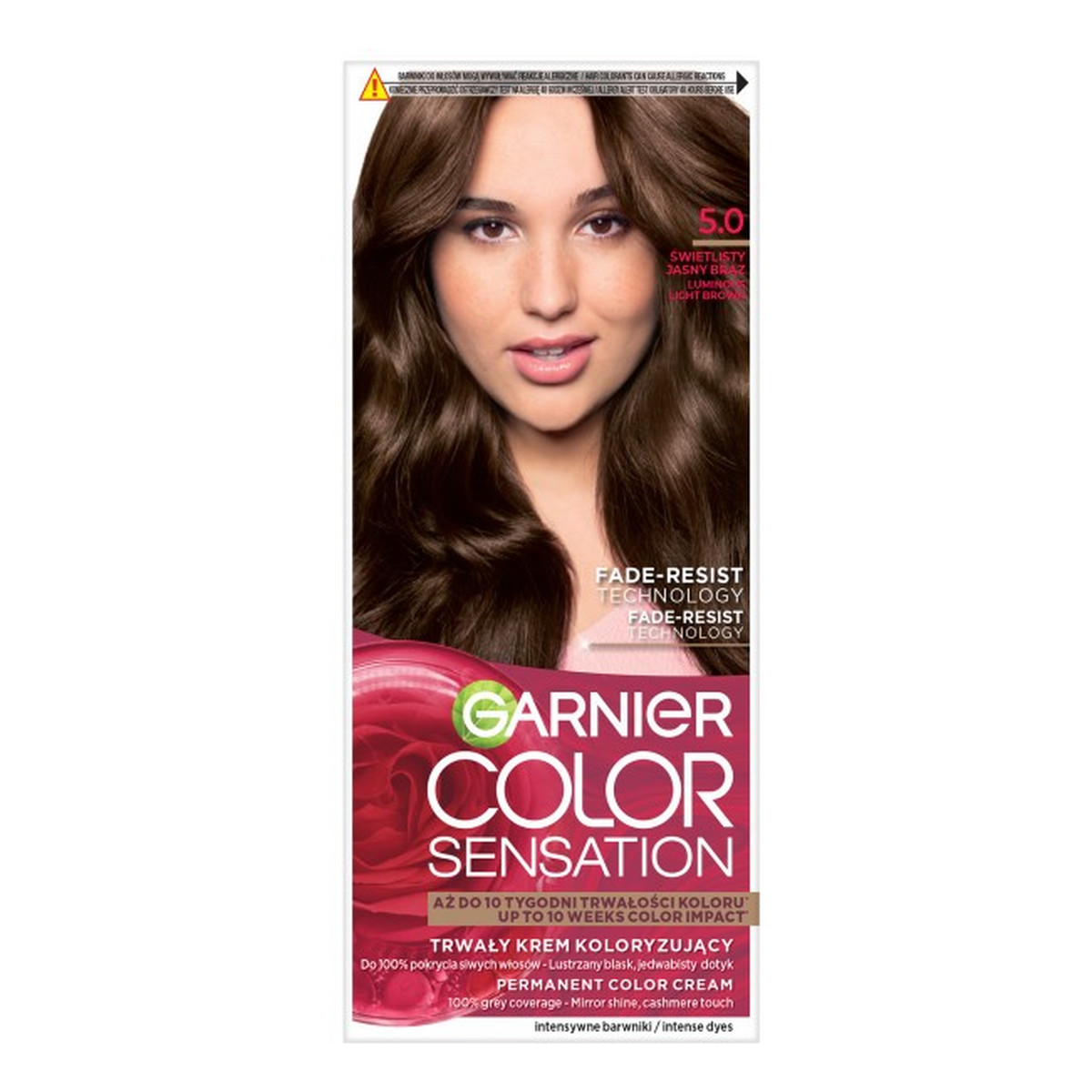 Garnier Color sensation Krem koloryzujący nr 5.0-świetlisty jasny brąz 1op.