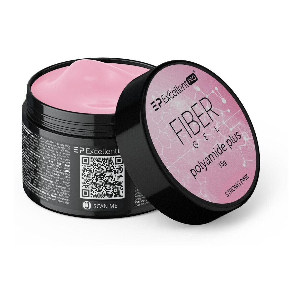 Excellent PRO Fiber Gel Polyamide Plus Żel budujący strong pink 15g