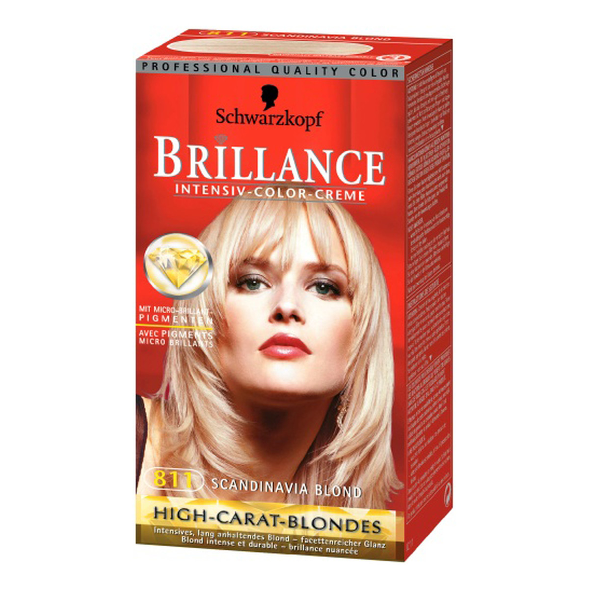 Schwarzkopf Professional Quality Color Farba Do Włosów Brillance Skandynawski Blond 811 123ml