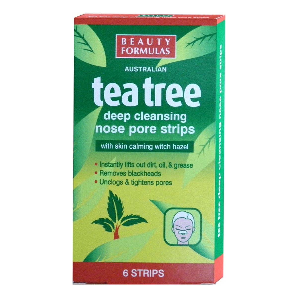 Beauty Formulas Tea Tree Australian Oczyszczające Paski Na Nos 6szt.