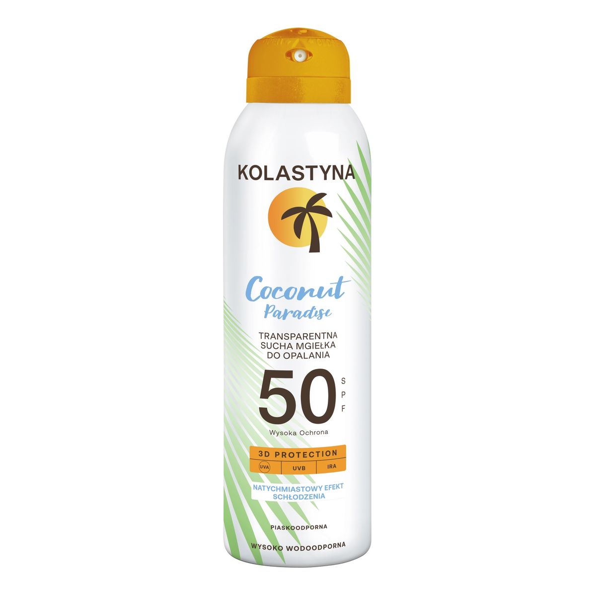 Kolastyna Transparentna Sucha Mgiełka do opalania-coconut paradise spf50 150ml