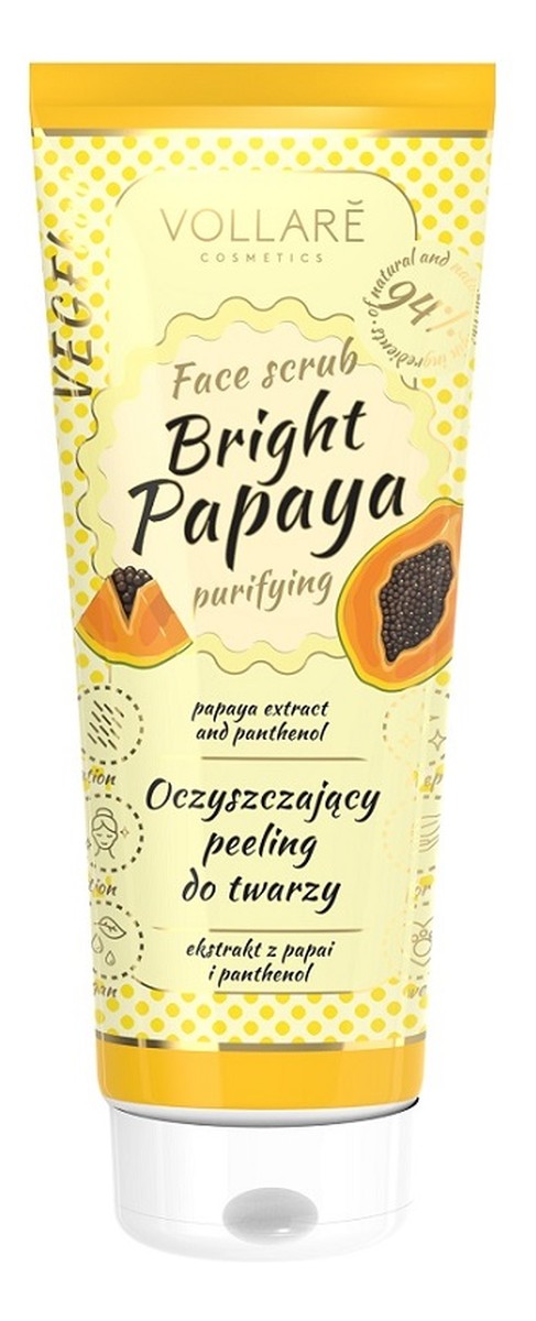 Vegebar bright papaya oczyszczający peeling do twarzy