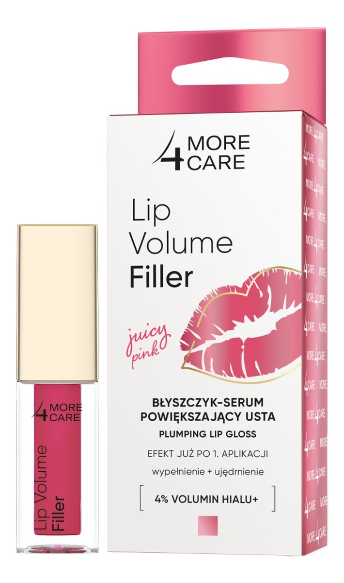 Lip volume filler błyszczyk-serum powiększający usta juicy pink 4.8g 4,8 g