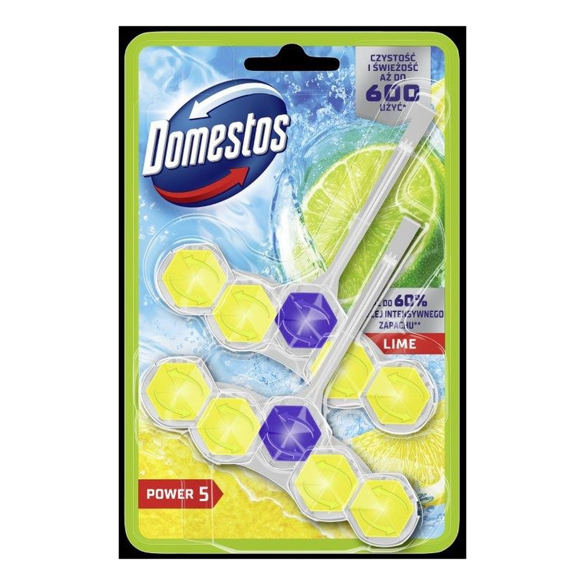 Domestos kostka toaletowa power 5 lime 2 x 50 g 100g