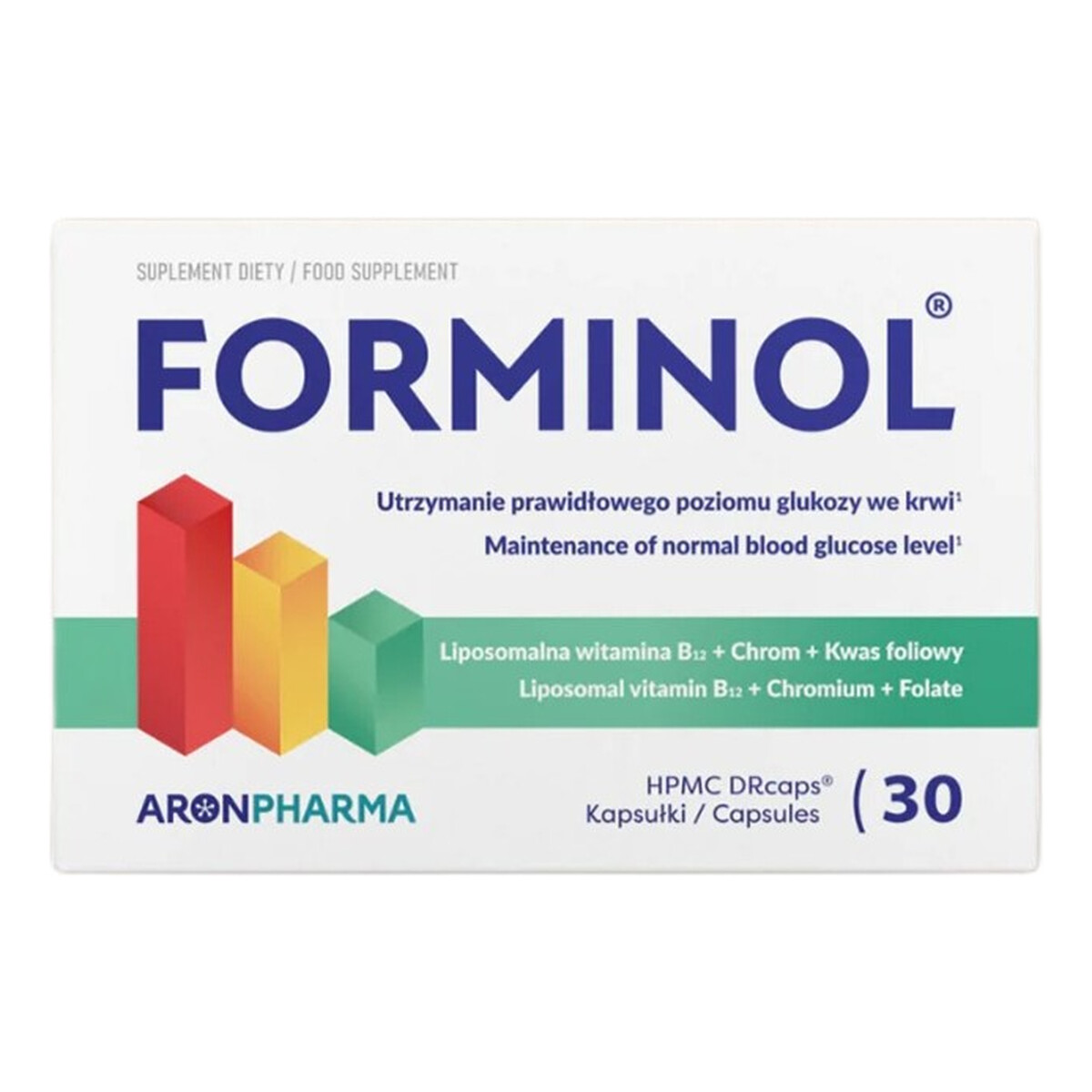 AronPharma Forminol utrzymanie prawidłowego poziomu glukozy we krwi suplement diety 30 kapsułek