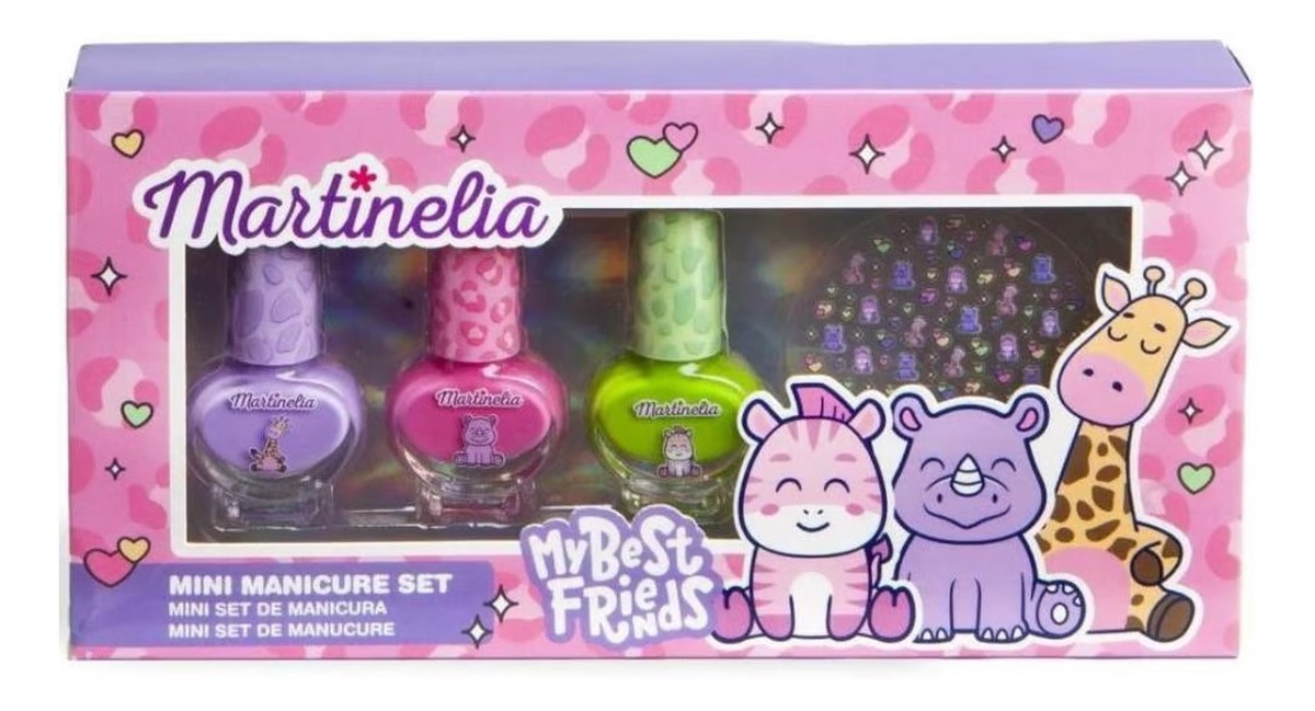 Mini Manicure Set Zestaw lakier do paznokci 3szt. + naklejki na paznokcie