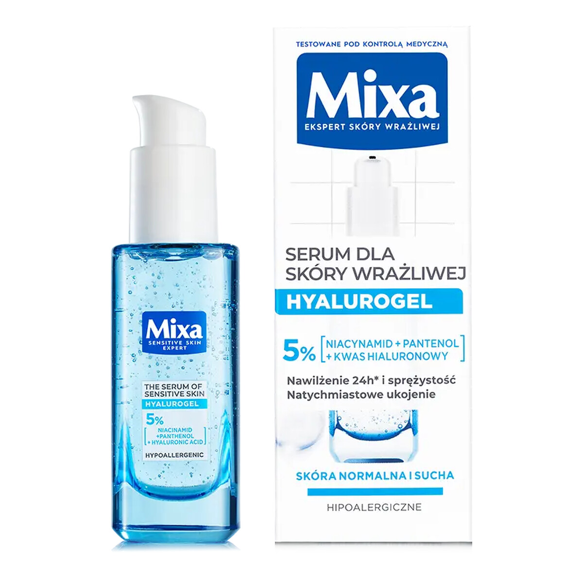 Mixa Hyalurogel Bogaty krem intensywnie nawilżający skóra wrażliwa odwodniona 50ml + Serum 30ml