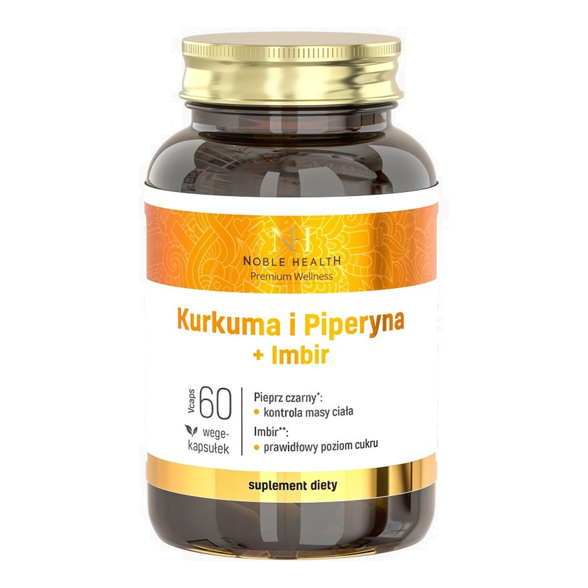 Noble Health Kurkuma i piperyna + imbir suplement diety 60 kapsułek