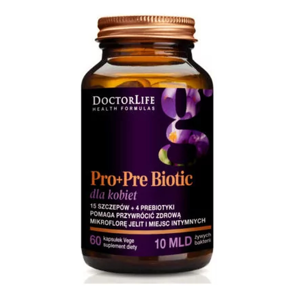 Doctor Life Probioflora women probiotyki dla kobiet 14 szczepów & 4 prebiotyki suplement diety 60 kapsułek