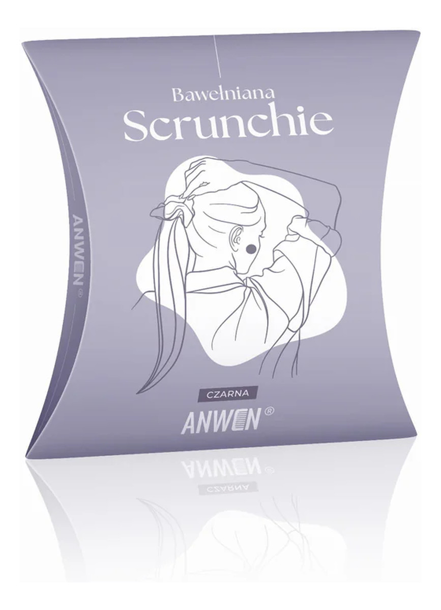 Bawełniana Scrunchie czarna gumka do włosów