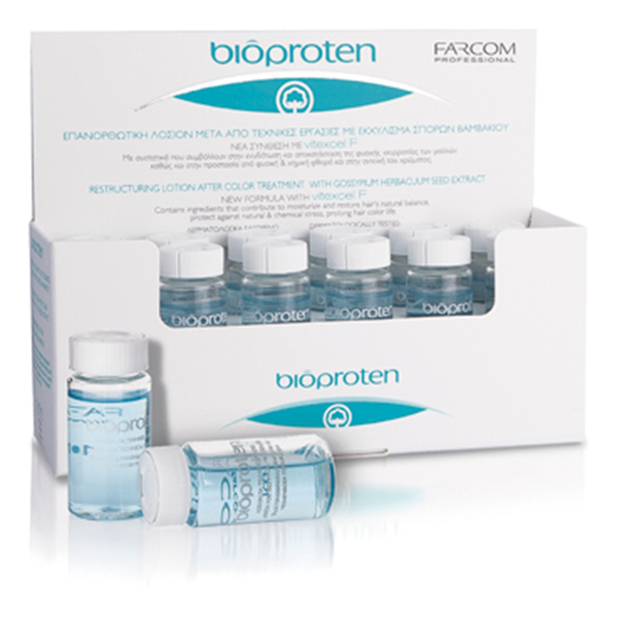 Farcom Professional Bioproten restructuring lotion after color treatment odżywcze ampułki do włosów z ekstraktem nasion bawełny 12x 10ml