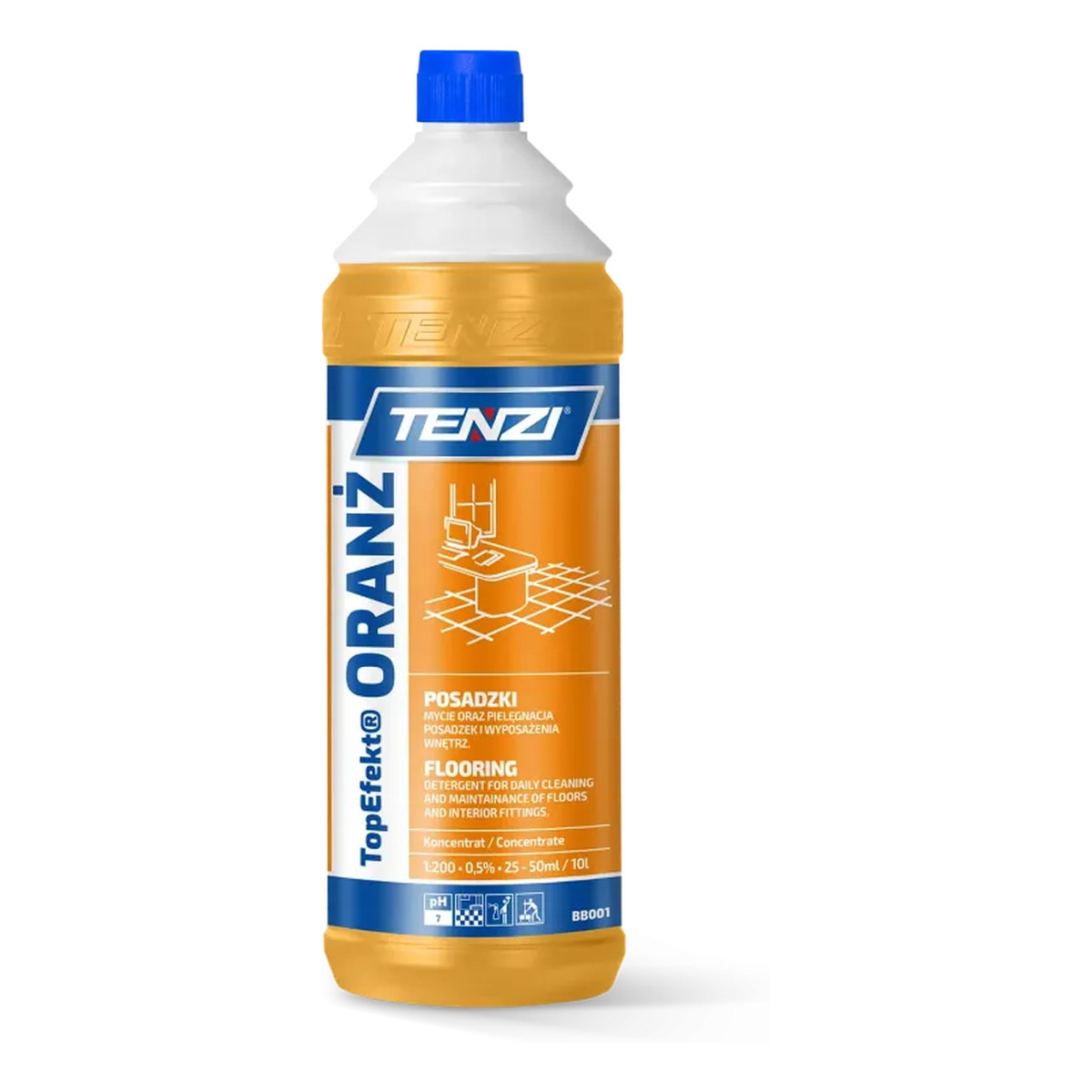 Tenzi TopEfekt® ORANŻ Płyn do mycia podłóg i ścian 1000ml