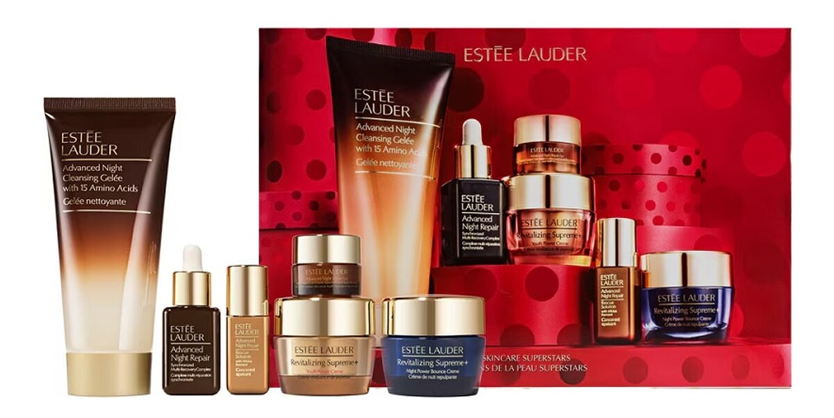 Zestaw żel oczyszczający 100ml + krem-żel pod oczy 5ml + serum łagodzące 5ml + serum regenerujące 15ml + krem nawilżający 15ml + krem rewitalizujący 15ml