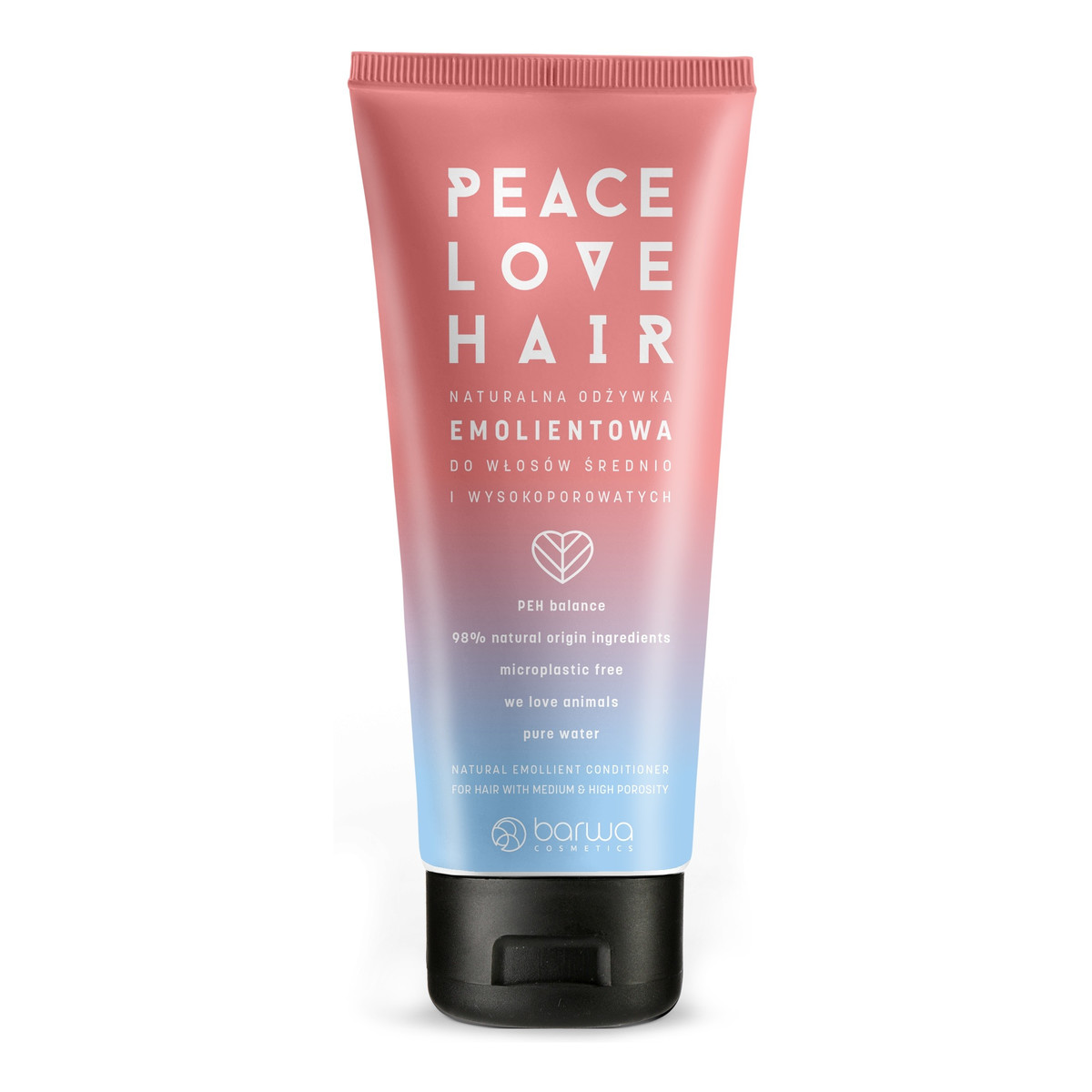 Barwa Peace Love Hair Naturalna Odżywka emolientowa do włosów średnio i wysokoporowatych 180ml