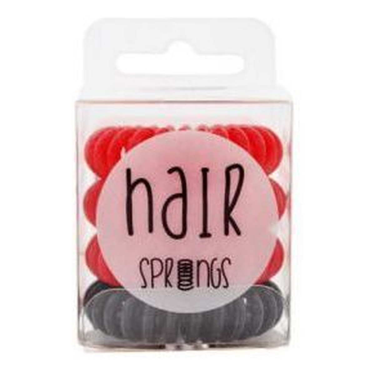 Hair Springs GUMKI-SPRĘŻYNKI DO WŁOSÓW 3+1 CZERWONY+CZARNY