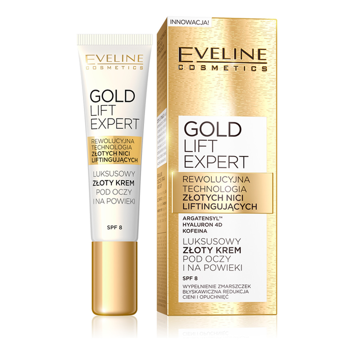 Eveline Gold Lift Expert Luksusowy Ujędrniający Krem-Serum Z 24K Złotem Pod Oczy i Na Powieki 15ml