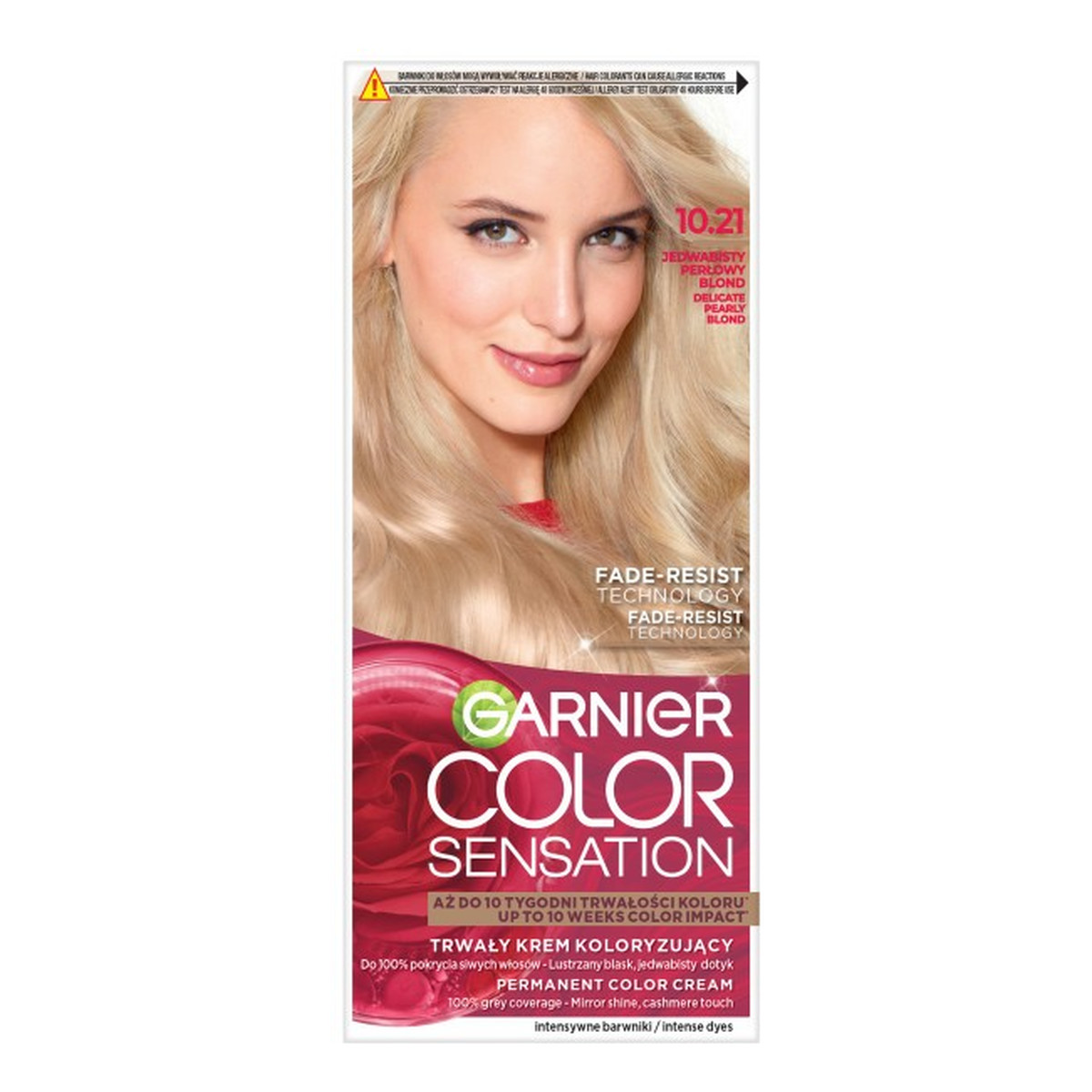 Garnier Color sensation Krem koloryzujący nr 10.21-jedwabisty perłowy blond 1op.