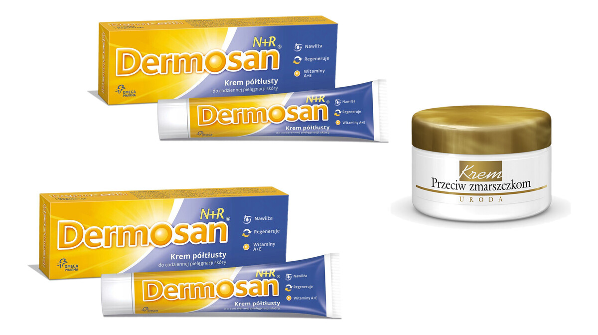 Krem półtłusty 2x40g + Uroda przeciw zmarszczkom 37ml