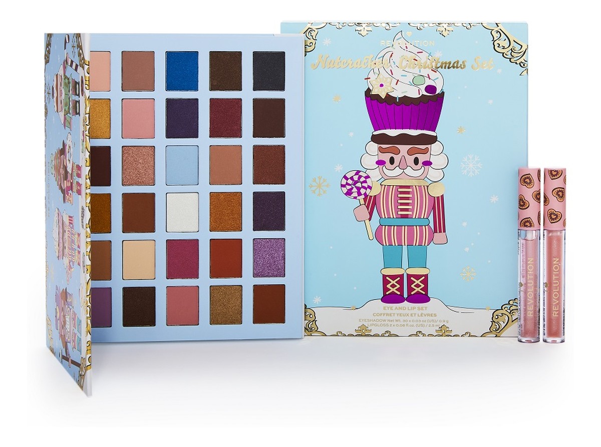 Zestaw pan nutcracker shadow palette paleta cieni do powiek 30x0.9g + nutcracker lip glosses błyszczyk do ust 2x2.5ml