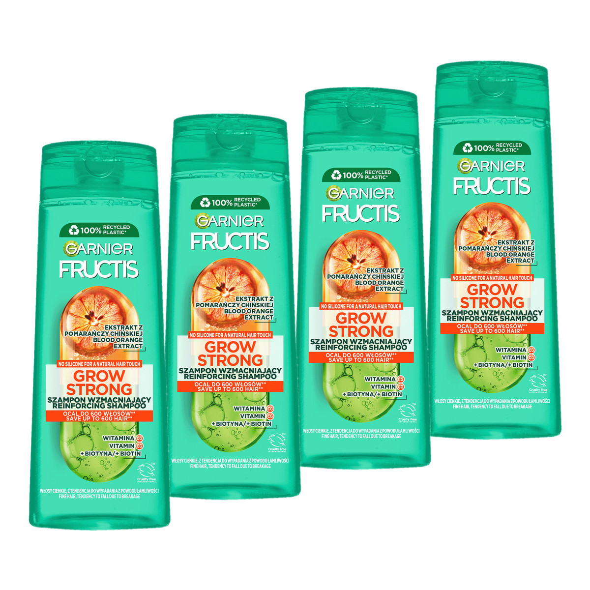 Garnier Fructis Grow Strong Szampon wzmacniający 4x400ml