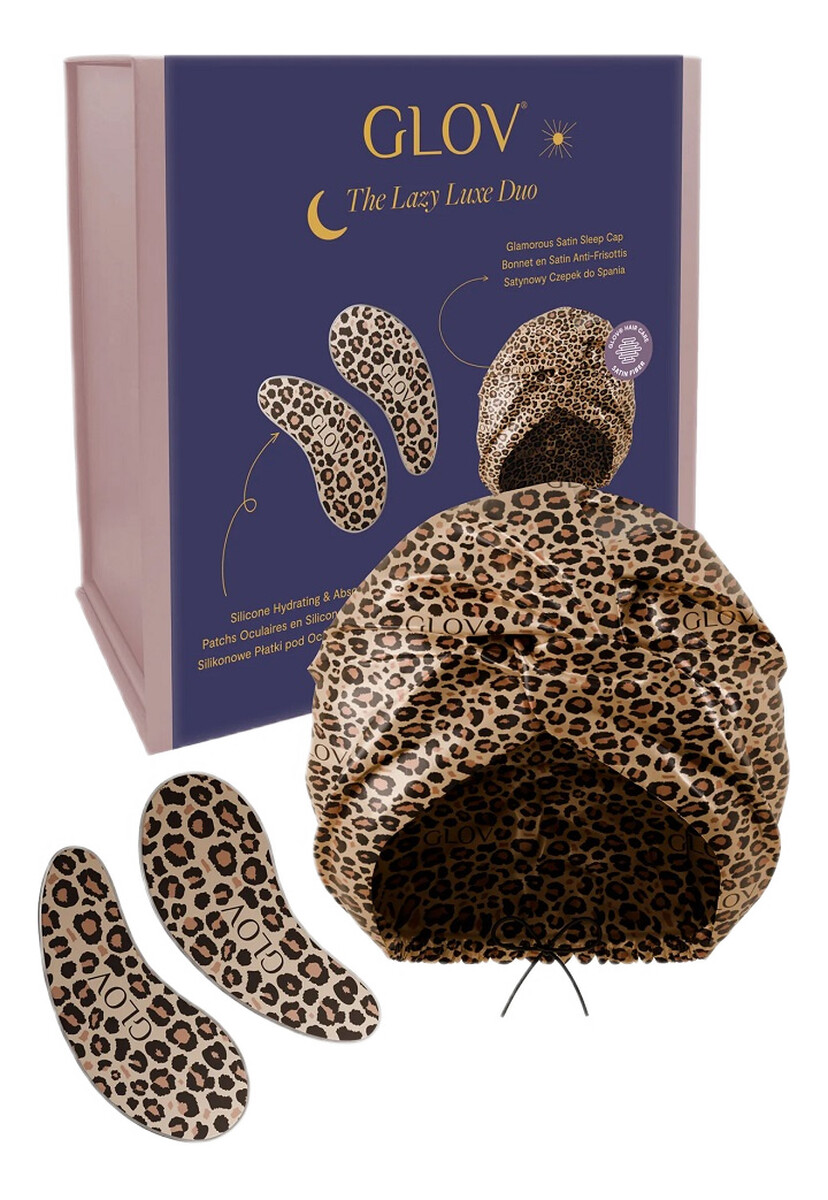 Zestaw silikonowe płatki pod oczy + satynowy czepek do spania