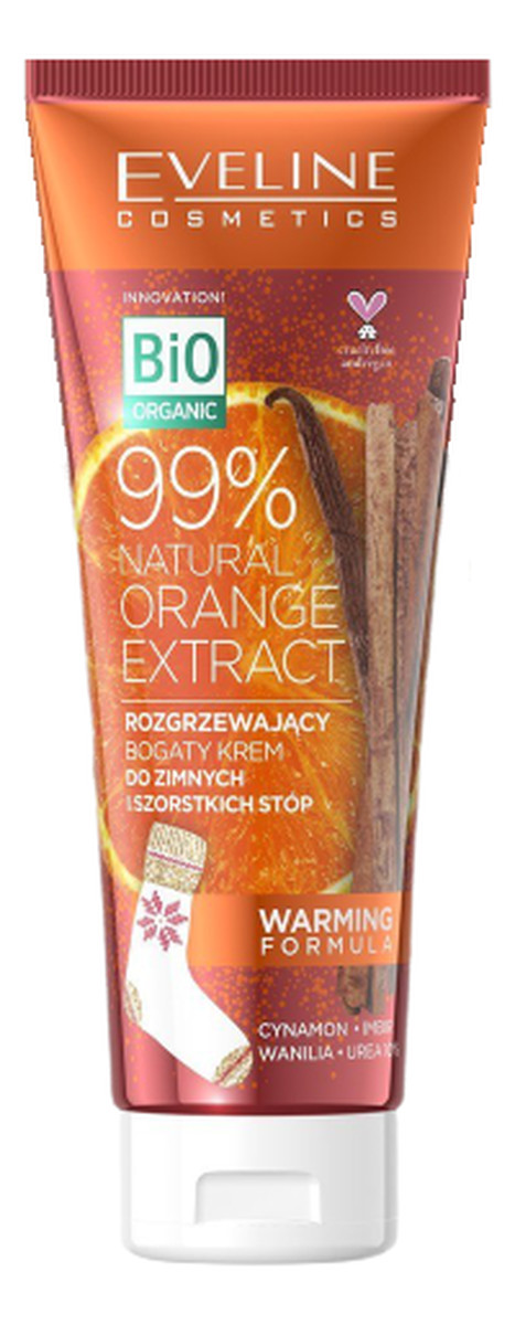 99% Natural Orange Extract rozgrzewający bogaty krem do zimnych i szorstkich stóp