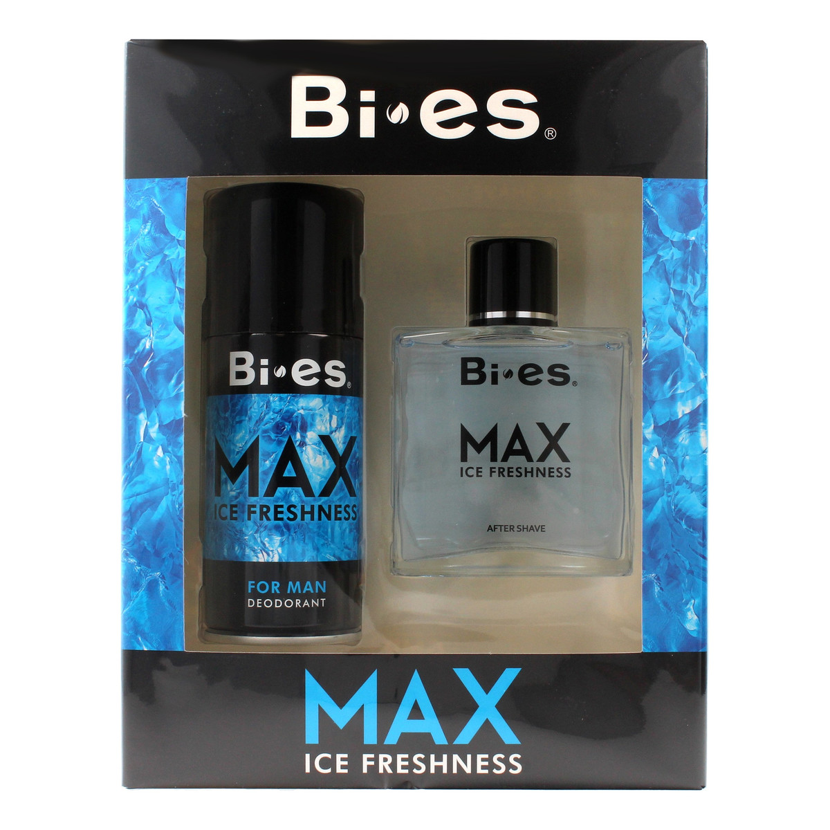 Bi-es Max Ice Freshness Zestaw prezentowy (dezodorant spray 150ml+płyn po goleniu 100ml) 150ml