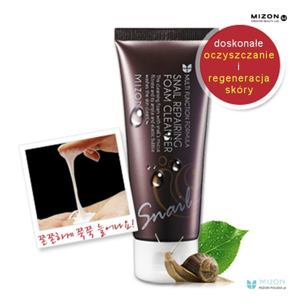 Mizon Snail Repairing Foam Cleanser Pianka Do Oczyszczania Twarzy Z Śluzem Ślimaka 60ml