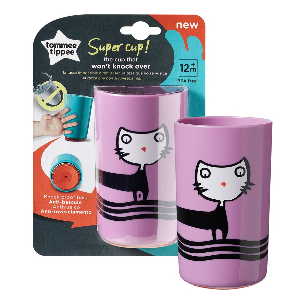 Tommee Tippee Super cup kubek z przyczepną podstawą 12m+ fioletowy 300ml