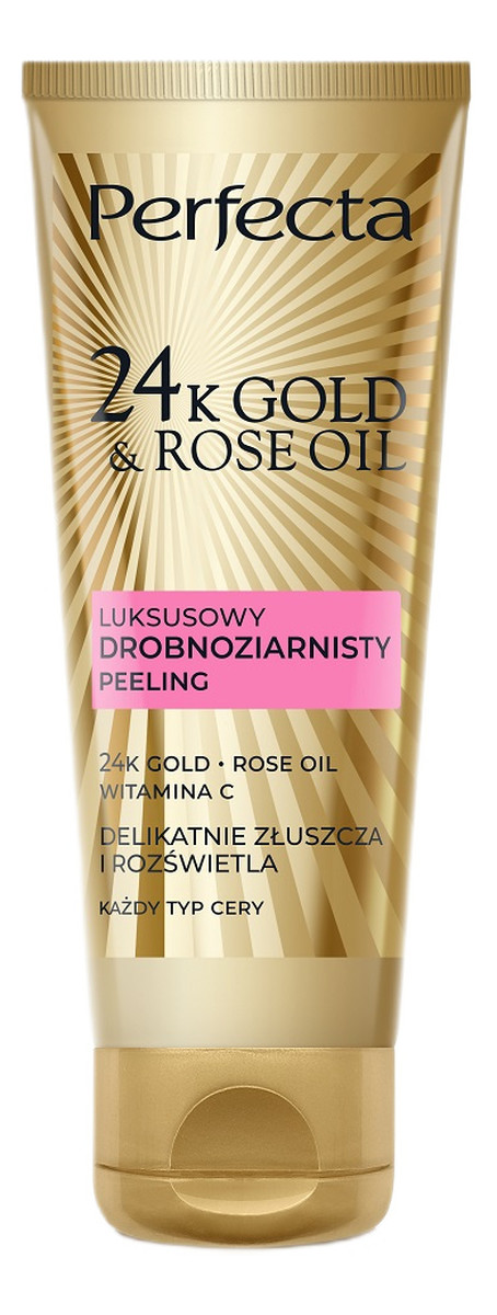 24k gold rose oil luksusowy drobnoziarnisty peeling do twarzy