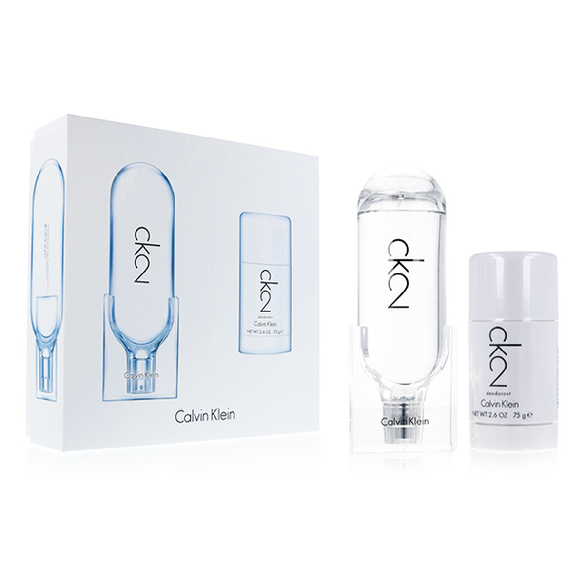 Calvin Klein CK2 Zestaw woda toaletowa spray 100ml + dezodorant sztyft 75ml