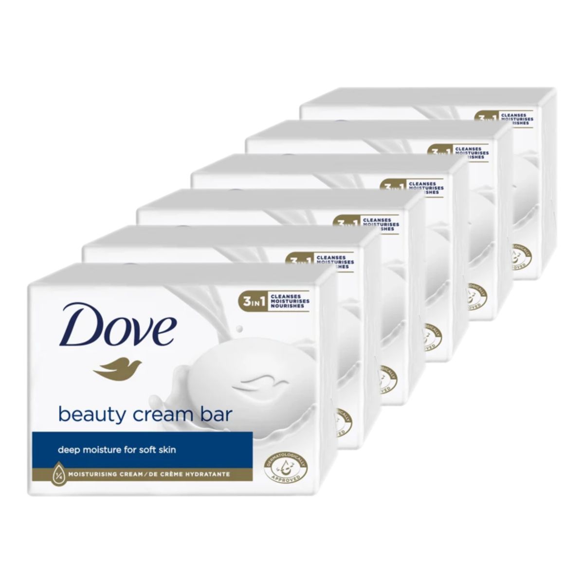 Dove Beauty Cream Głęboko Nawilżające Mydło w kostce 3in1 6szt.