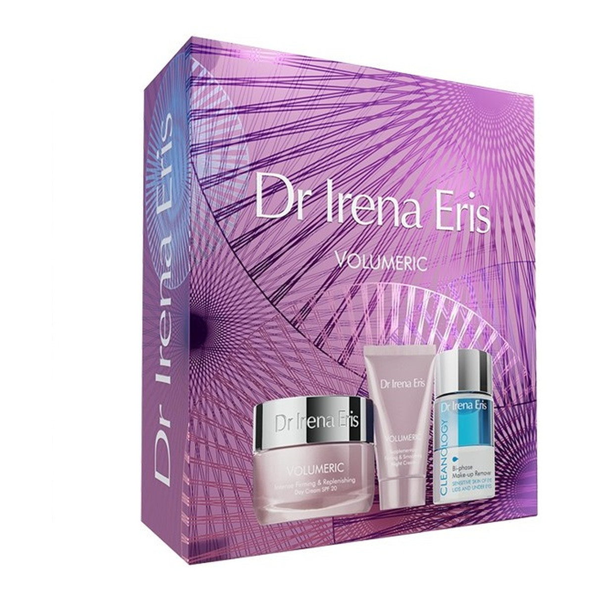 Dr Irena Eris Volumeric Zestaw ujędrniający krem wygładzający na noc 30ml + ujędrniający krem wypełniający na dzień 50ml + dwufazowy płyn do demakijażu 50ml